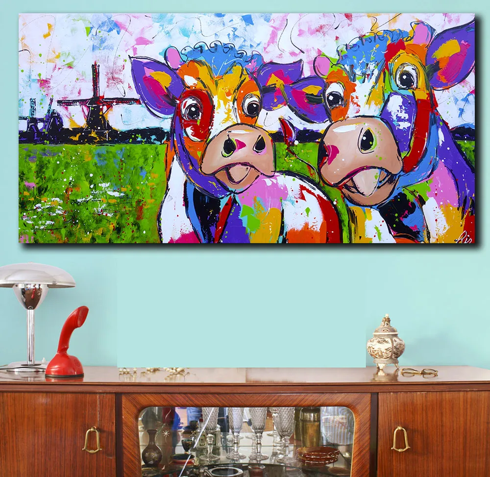 Fashion Large Size Printing Pop Art Colorful Animal Wall Picture Home Decor Living Room Modern Canvas Print Oil Paintings | Дом и сад