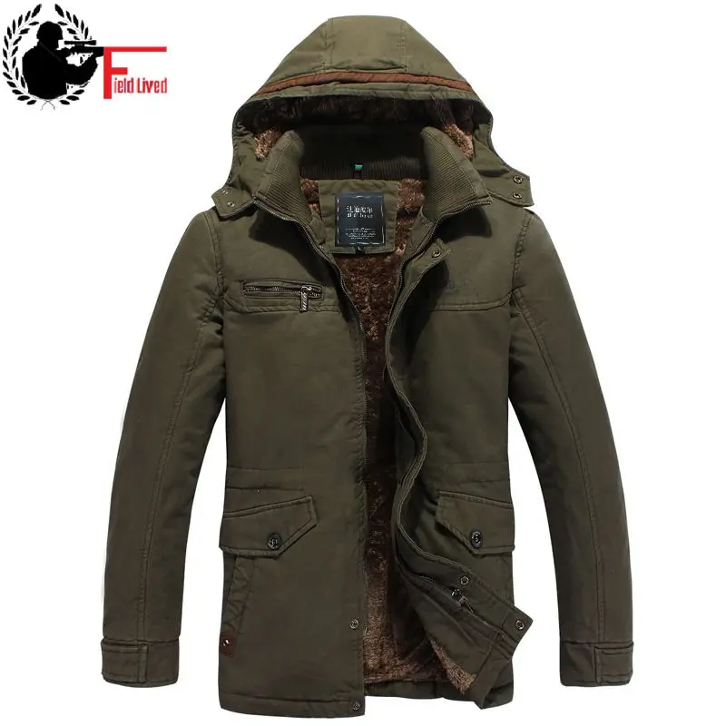 Winter Jacket Men 2022 Coat Long Military Hooded Parka Male Fleece Warm Autumn Thick Casual Army Overcoat Jacket Outerwear Green