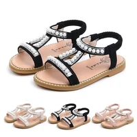 summer baby girls shoes toddler infant kids pearl crystal single princess roman shoes sandals for children girl