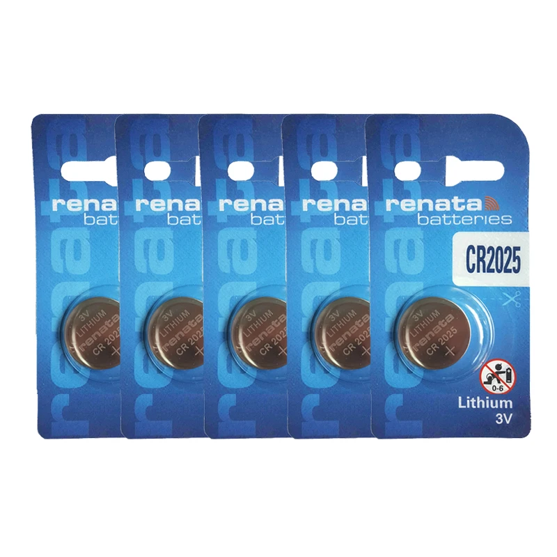 

RENATA 5pcs/lot CR2025 3V High-Performance Button Batteries Lithium Watch Remote Battery