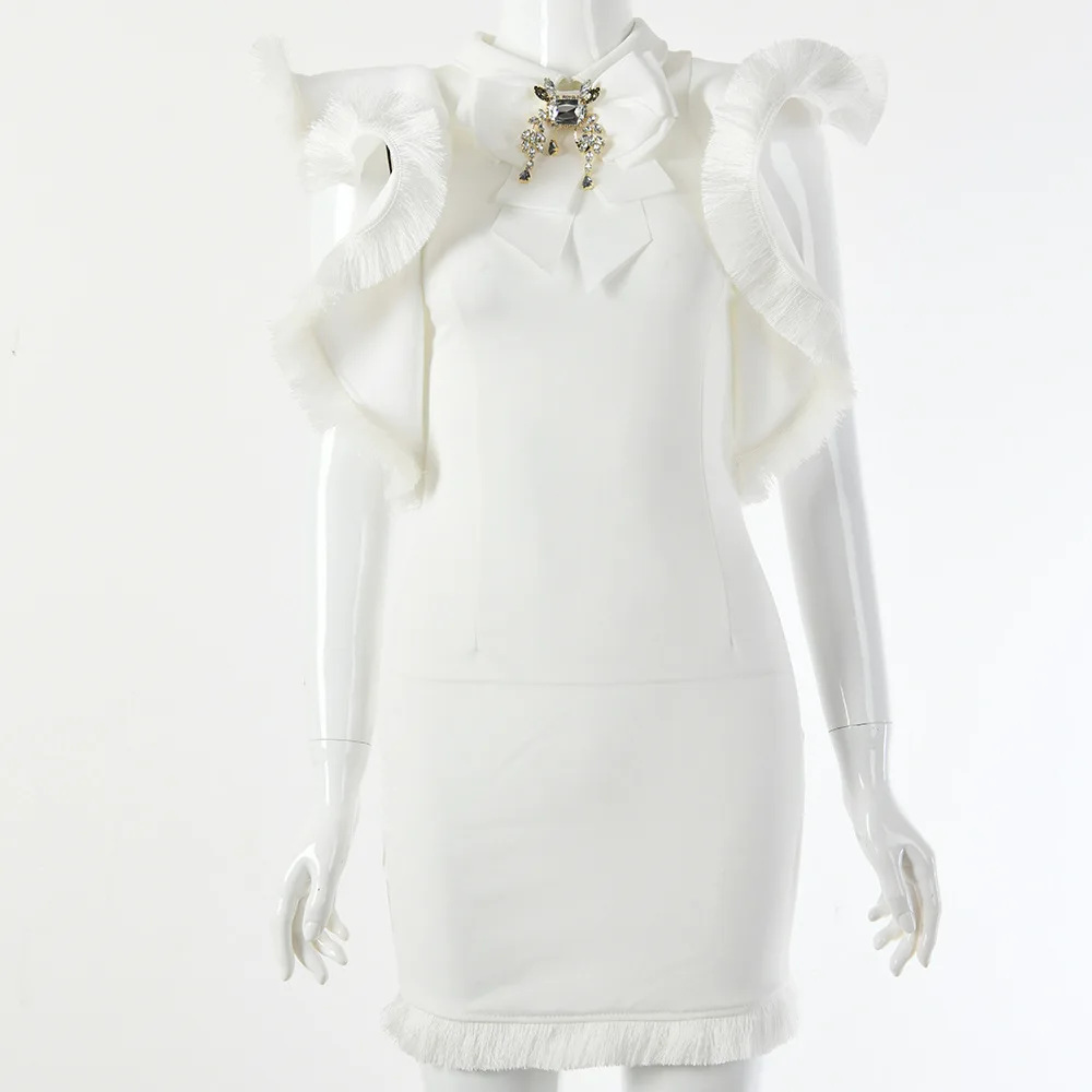 Женское облегающее платье Jurken Robe Femme клубное мини-платье с оборками новинка 2019 |