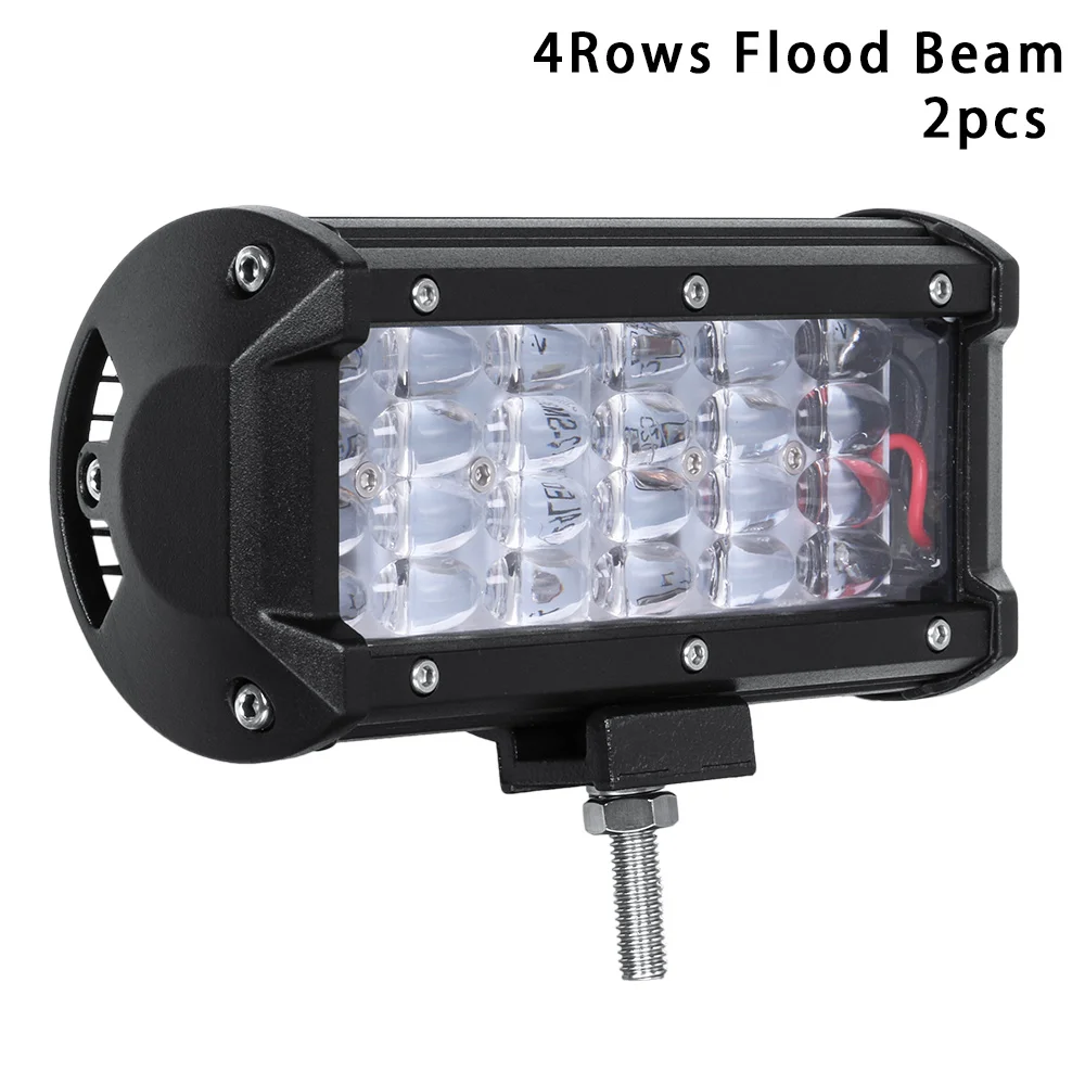 1PC 4 Rows Flood Weketory 7 дюймов светодиодный бар светодиодный светильник для трактора лодки внедорожника 4WD 4x4 грузовика внедорожника ATV вождения 12 В светодиодный светильник - Цвет: 1PC 4 Rows Flood