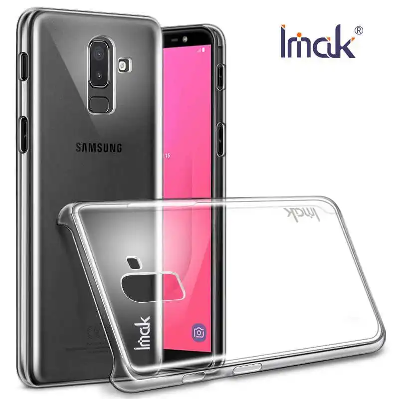 IMAK Для Samsung Galaxy J8 чехол твердый PC пластик прозрачная задняя крышка для 2018 J800F