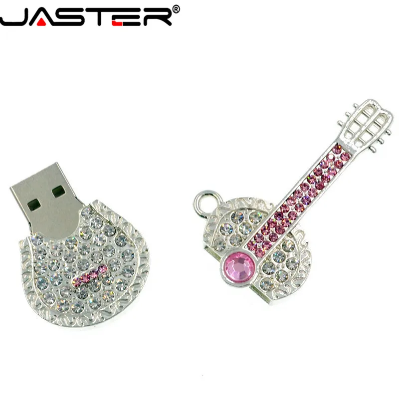 JASTER гитара USB флэш-накопитель алмаз/Ювелирная скрипка ручка привода 8 ГБ 16 ГБ 32 ГБ U диск с брелком флешки
