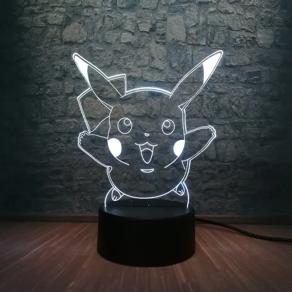Японский Pokemons Go Game 3D LED USB лампа Мультфильм кавайный питомец Пикачу красочный