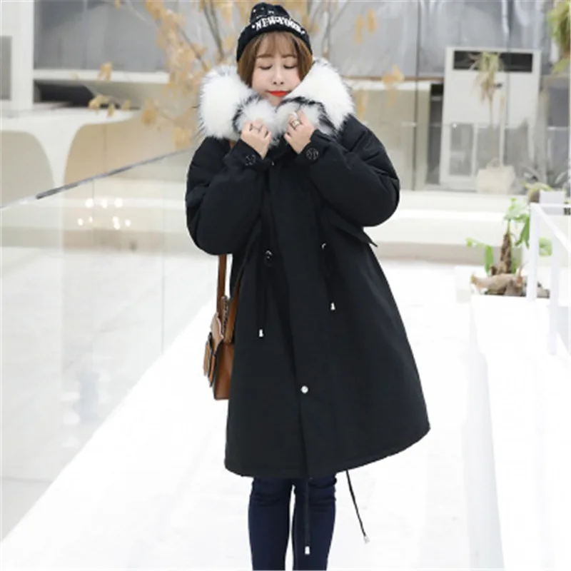 High Quality Winter Coat Women Hooded Long Army Green Overcoat Black Parkas 4XL 110KG Large Size Warm Lady Jackets 746