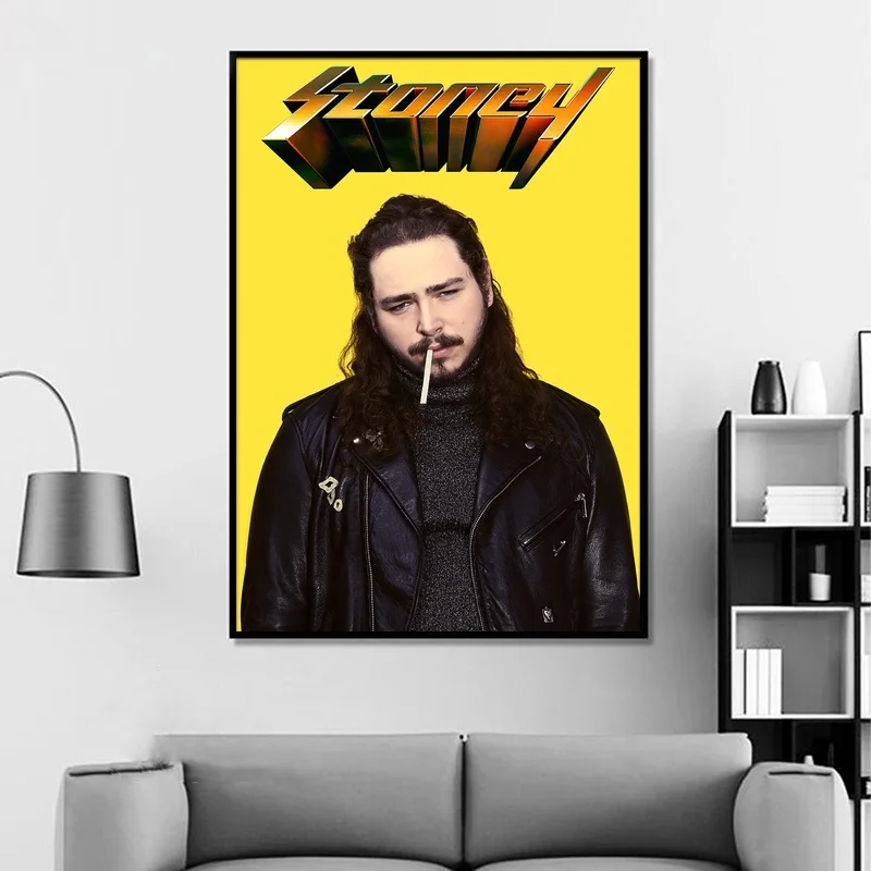 Post Malone-Стони альбом поп-музыки крышка плакат музыкальной звезды печать на холсте