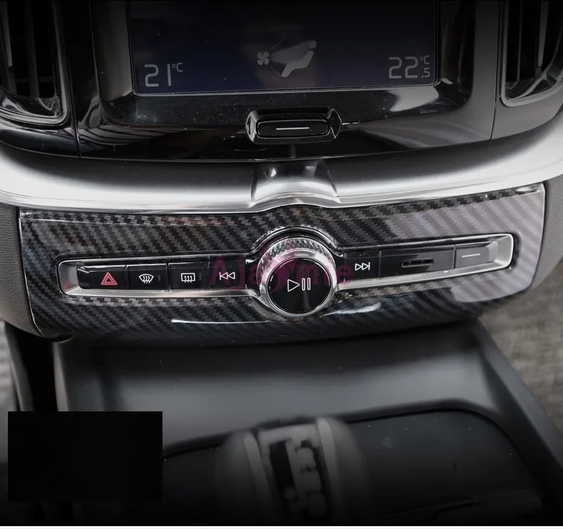 For Volvo XC60 2018 Interior Carbon Fiber Dashboard Air Conditioner Switch Panel Vent Overlay Chrome Car Styling Accessories | Автомобили