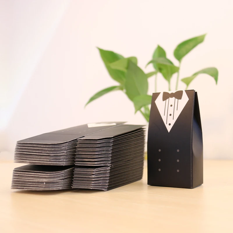 Новый 100 Шт. Свадебный Мешочек Случаи Жених Смокинг Платье платье Лента Свадьбы