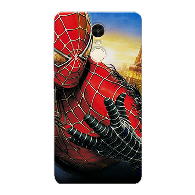 Charming Captain America Phone Case For Xiaomi Redmi Note 4 Back Cover Spiderman Iron Man Soft TPU 5.5&quot |