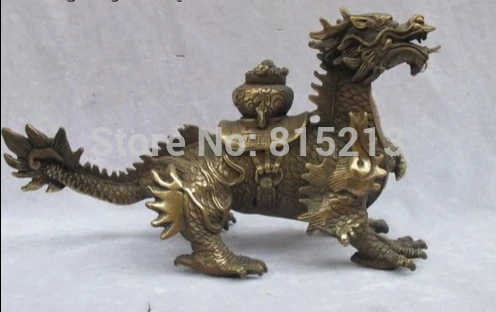 bi001355 China regius Bronze carve Auspicious Dragon Statue | Дом и сад