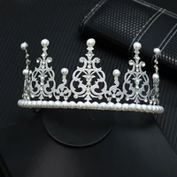pearls crown design wedding tiara gold silver crystal hair comb hairpin bridal jewelry accessories free shipping