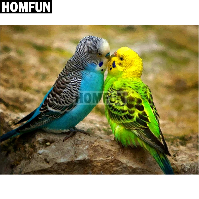 Алмазная живопись HOMFUN A01803 Птица полноразмерная/круглая вышивка крестиком 5D