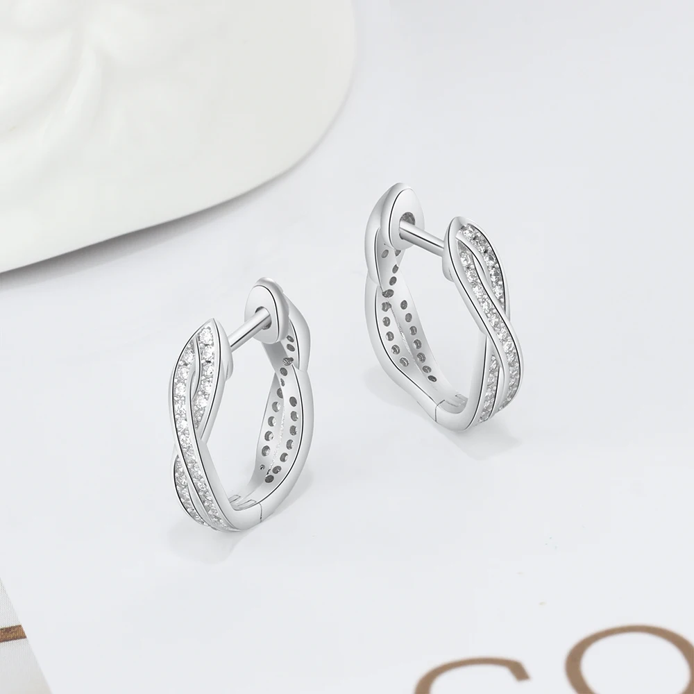 Серьги кольца из серебра 925 пробы женские с фианитом|hoop earrings|earrings forearrings for women |