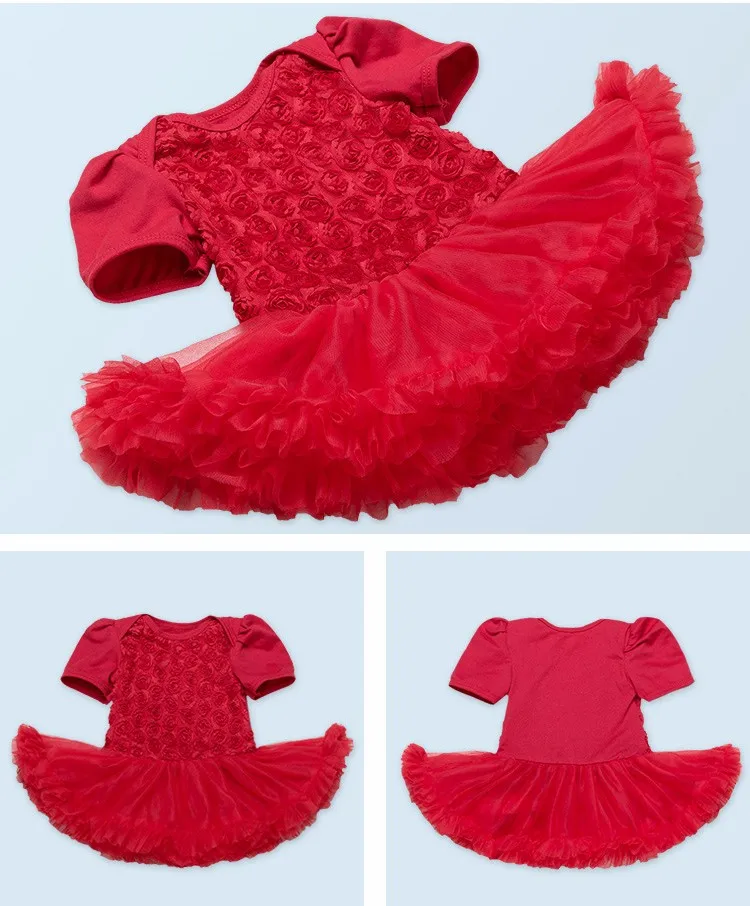 Reborn baby doll clothes red/pink/purple rose dress short-sleeved fit for 50-55cm dolls accessories children present | Игрушки и хобби