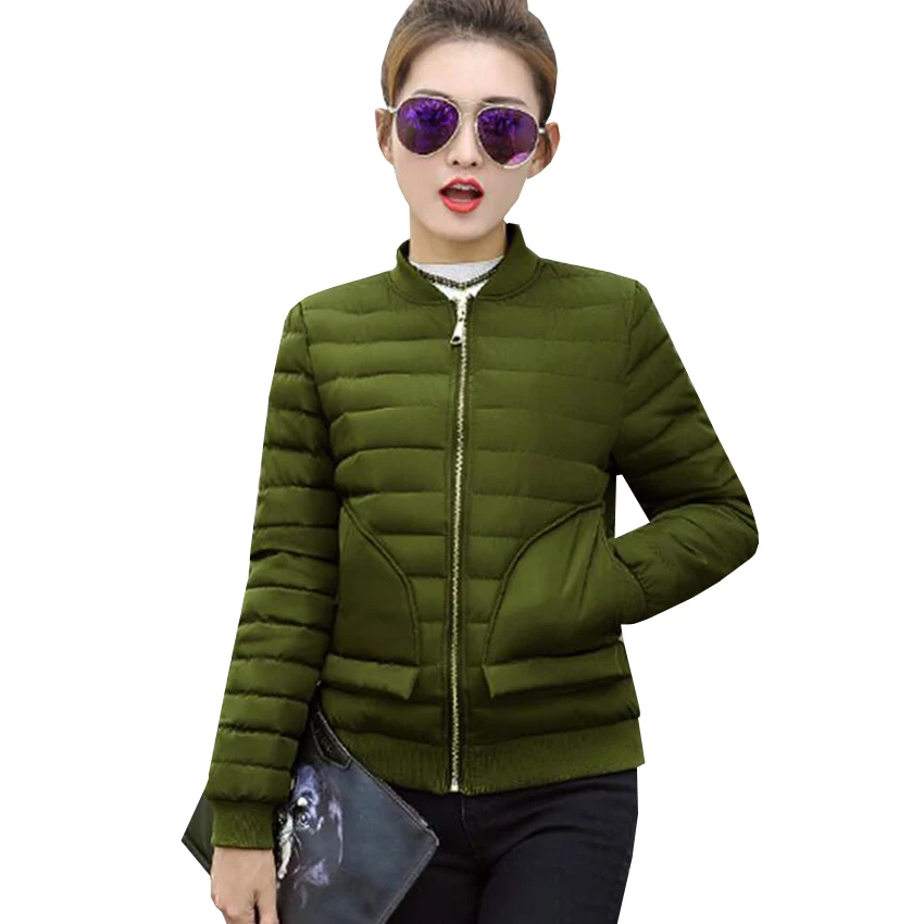 

Fashion Women Short Parkas Jacket New Autumn Winter Warm Padded Coat Female Slim Outwear Jackets Thin Cotton Parka Coats AB439
