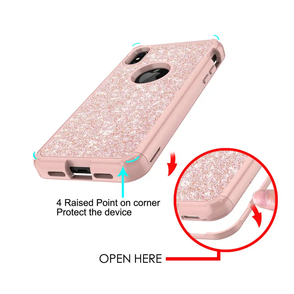 for iphone X XS Xr Xs Max Bling kawaii phone case xs max xr x Heavy Duty Rugged Protection Hybrid TPU Shockproof | Мобильные