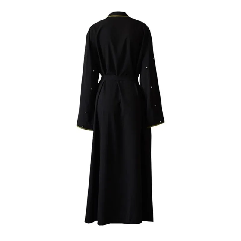 AILIYA BANGBANG New Women Fashion Muslim Dress Islamic Robe Dubai Soild Beading Ladies Abaya Musulmane Longue | Тематическая одежда