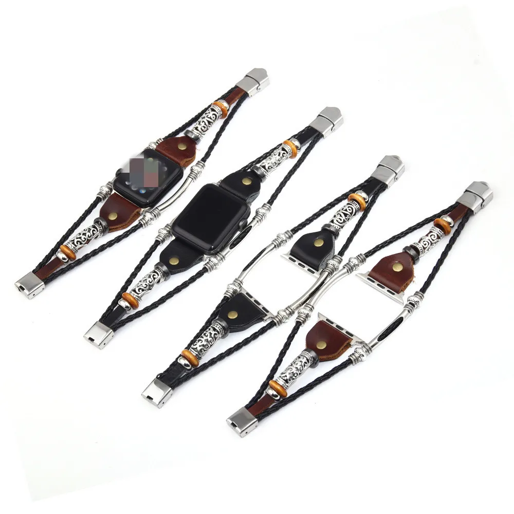 Винтаж кожаный ремешок для наручных часов Apple Watch 42 мм версия 4/3/2 сменный Браслет