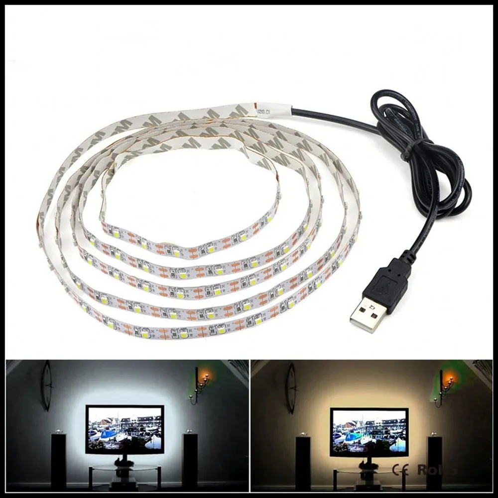 5 В 1 м 2 3 4 USB кабель питания светодиодный светильник SMD 3528 Рождественская