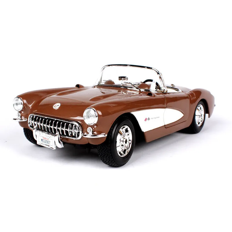 Моделирование 1:18 1957 Chevrolet Corvette металлический сплав модель автомобиля, коллекция и подарок капот классическая модель автомобиля украшения