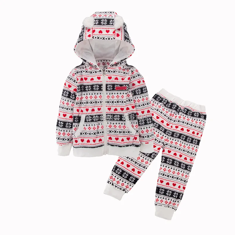 Флисовый спортивный костюм с капюшоном для маленьких девочек на молнии|pants clothes