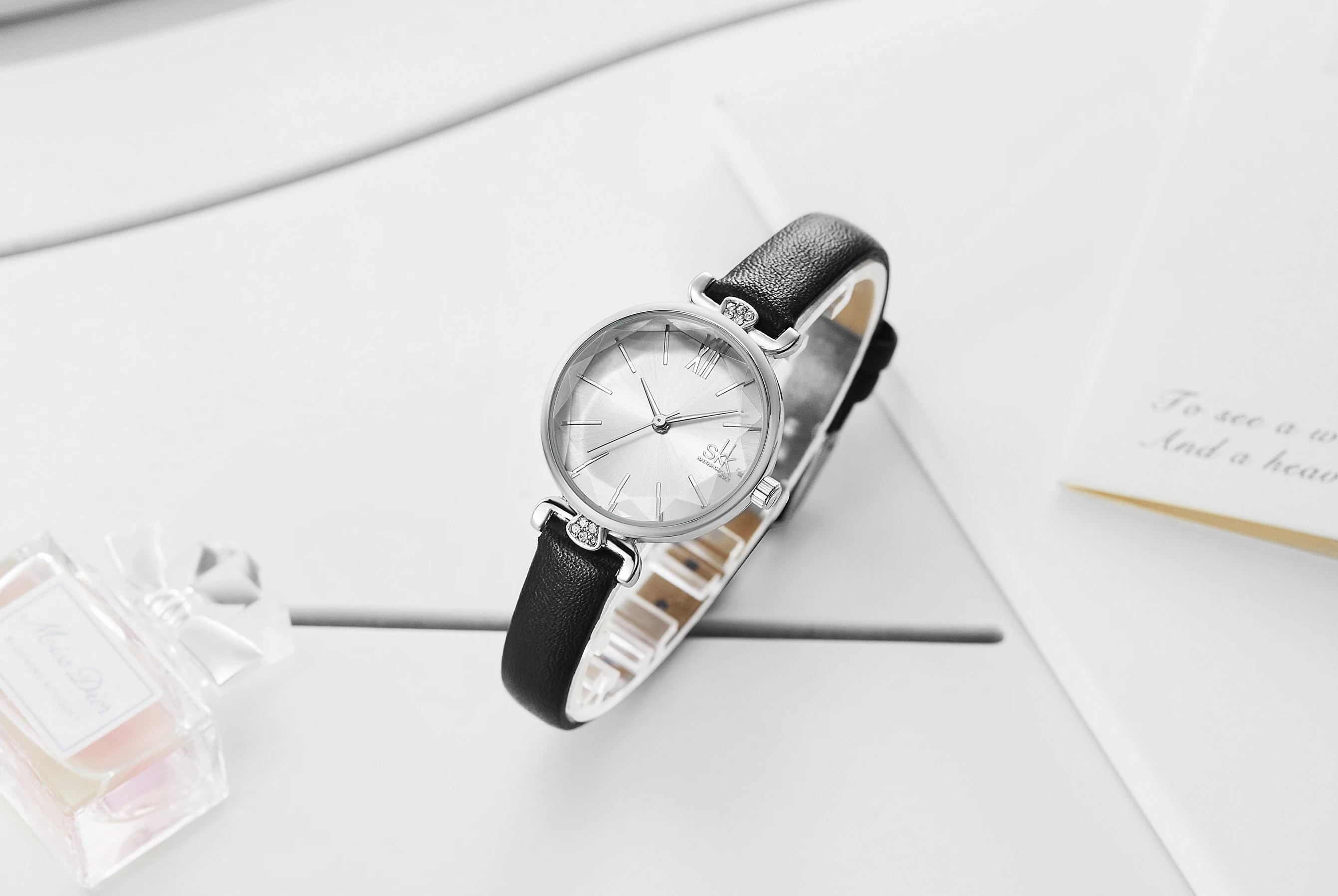 shengke Classic Casual Analog Watches Women Japanese Quartz Wristwatches Relogio Feminino Ladies Thin Leather Watch Montre Femme