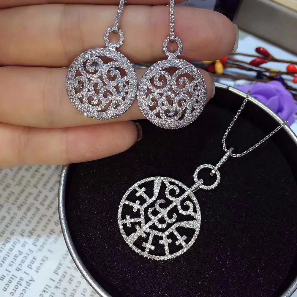 Комплект из колье и серёг с фианитом|Ювелирные наборы| |