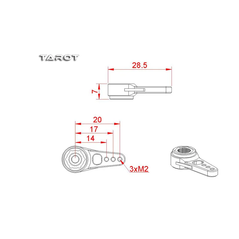 Хрупкий металлический рулевой сервопривод Tarot 25T MK6014-02 | Игрушки и хобби