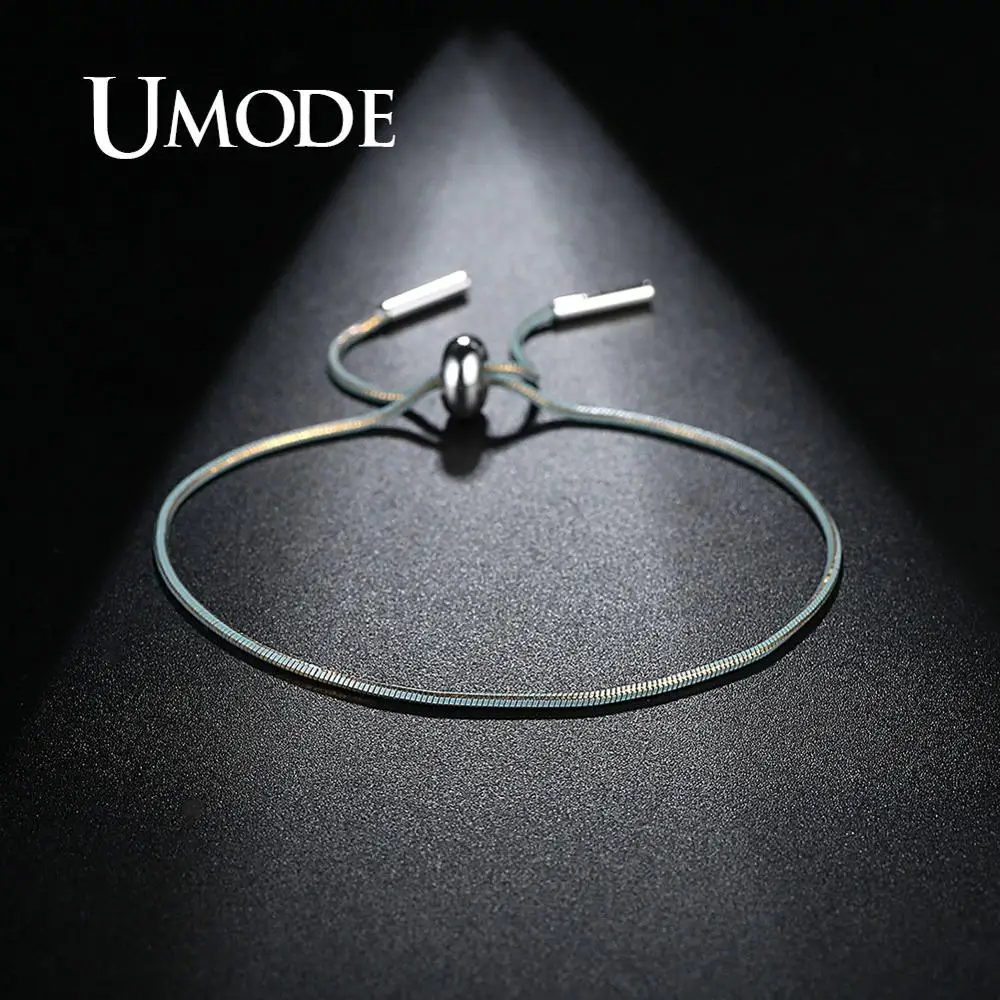 Женские браслеты с розовой веревкой UMODE белого и золотого цвета тонкие простые