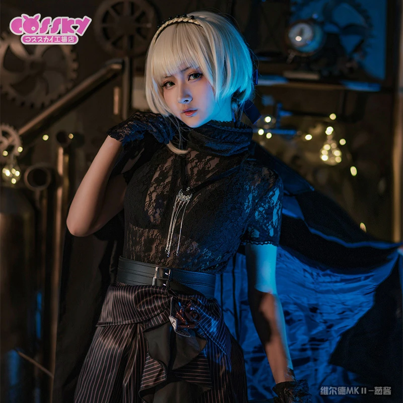 Anime Girls Frontline Welrod Mk 2 Dark Crisis Cosplay Costume 2nd Anniversary Black Carnival Dress H |