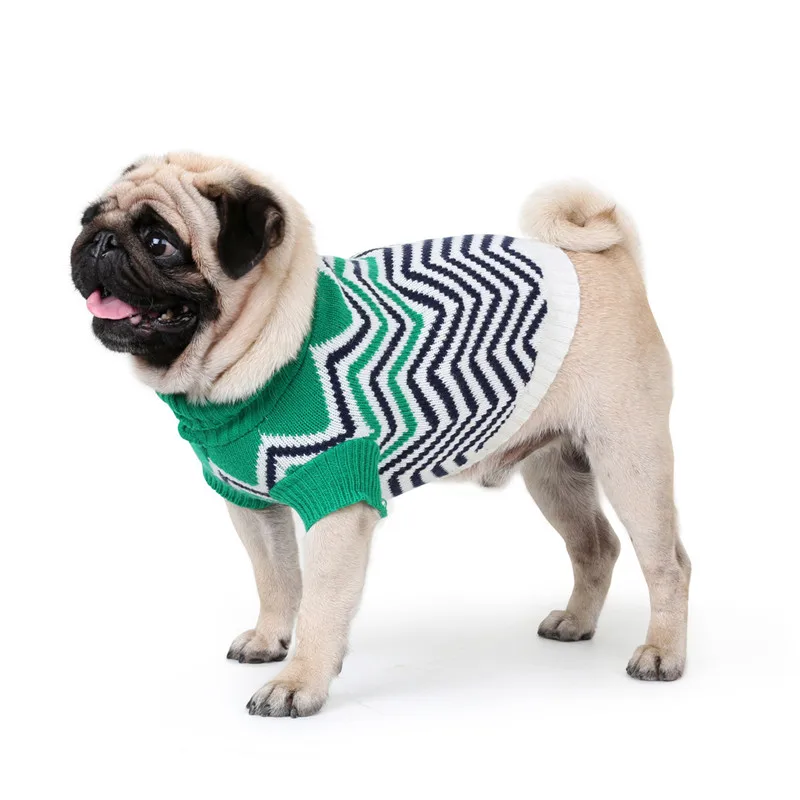 Славные Свитера для собак KEK для маленьких собак, модный свитер-водолазка с волнистым узором для питомцев, вязаная одежда для щенков, осенне-зимняя теплая одежда XXL