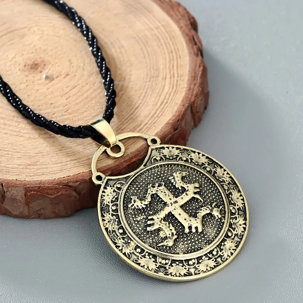 CHENGXUN мужское ожерелье колыбель в форме монеты кулон Viking двойной дракон узел