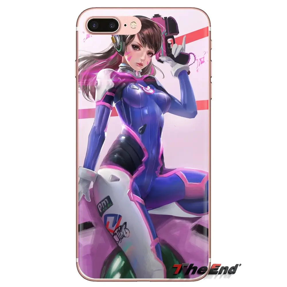 artwork Beanie bubblegum D.Va For Samsung Galaxy S3 S4 S5 Mini S6 S7 Edge S8 S9 S10 Plus Note 3 4 5 8 9 Transparent TPU Bag Case |