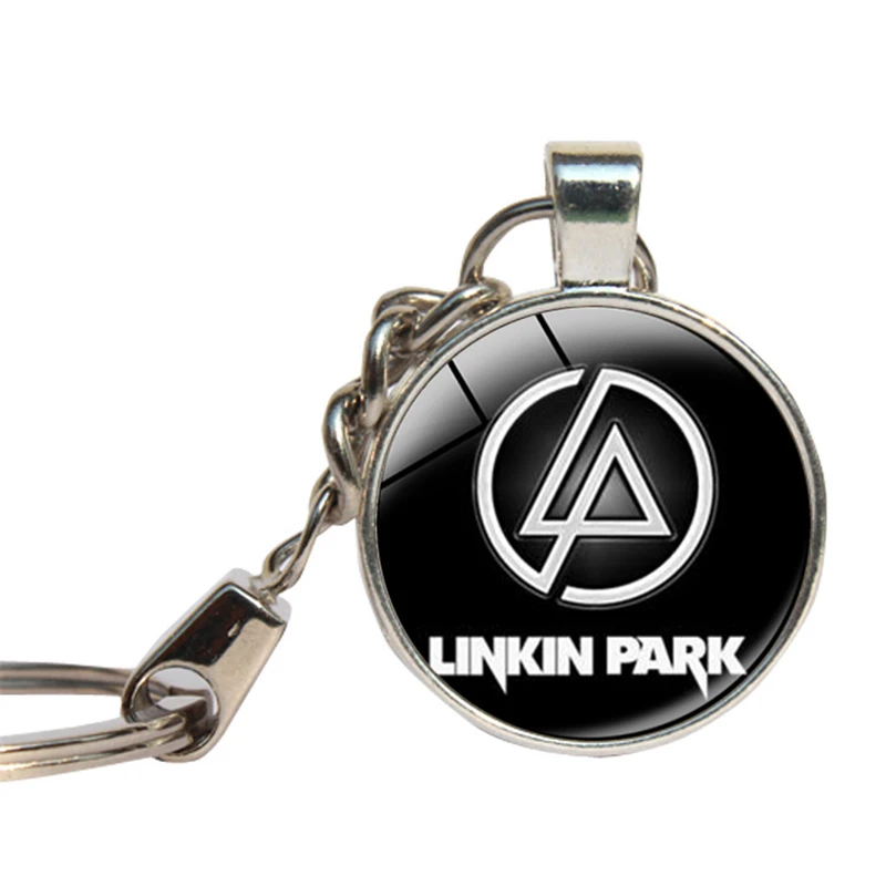 Linkin Park брелок со стеклянным кабошоном рок группа кольцо для ключей стеклянный