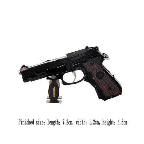 2020 Мода 7,2x1,2x4,6 см 3D DIY сборка, металл, мини-цветная Беретта 92 модель пистолета, не может снимать подарок для детей A414