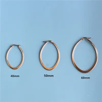 hyperbole oval titanium 316l stainless steel hoop earrings rose gold color plated vacuum plating no fade anti allergy