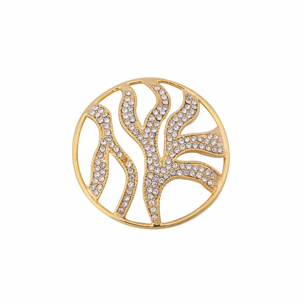 Somsoar Jewelry Hot Sale 3D Gold Coin Disc with crystal fit thin coin holder frame pendant 1pcs sale | Украшения и аксессуары