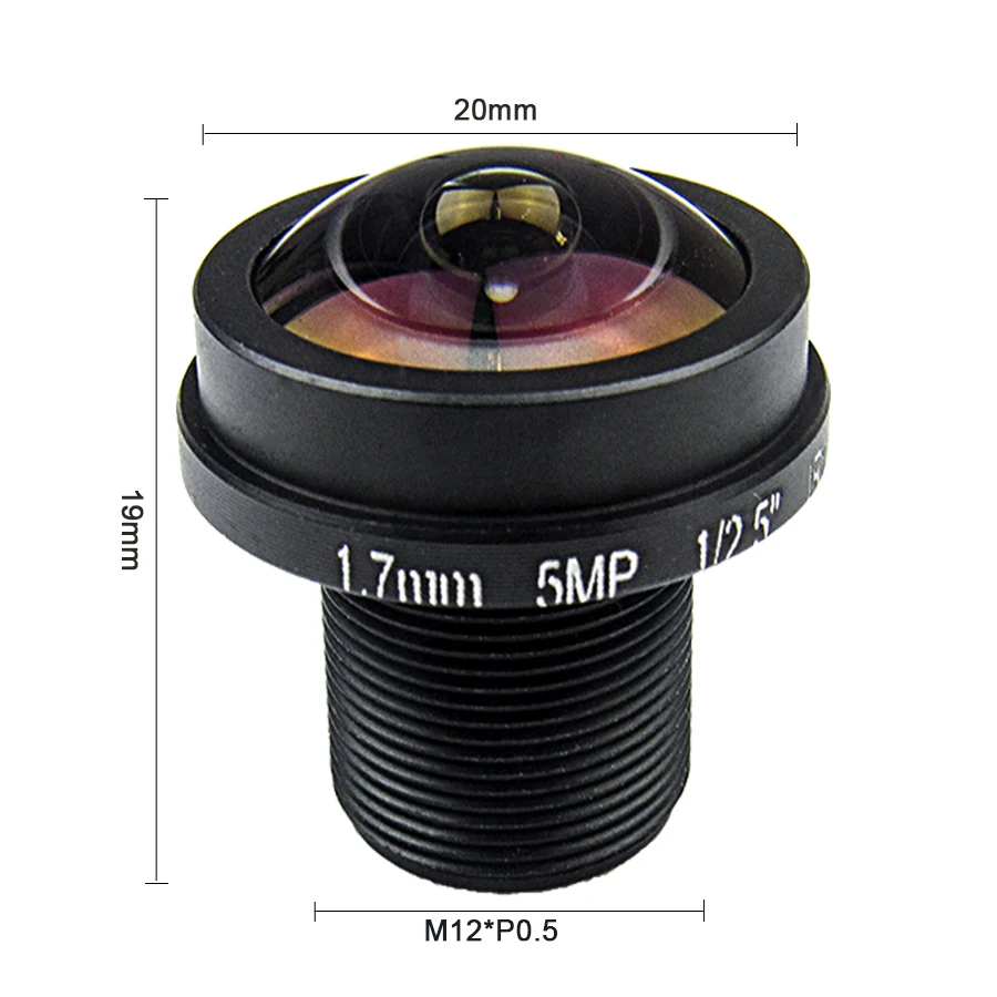 Объектив рыбий глаз 5 МП 1 7 мм HD CCTV IP M12 крепление 1/2 дюймов F2.0 угол обзора 180