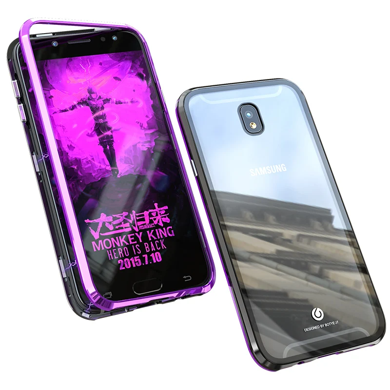 Роскошный Металлический Магнитный чехол для samsung Galaxy J7 /J7 PRO, чехол из закаленного стекла, металлическая рамка, чехол для samsung J730FM, европейская версия