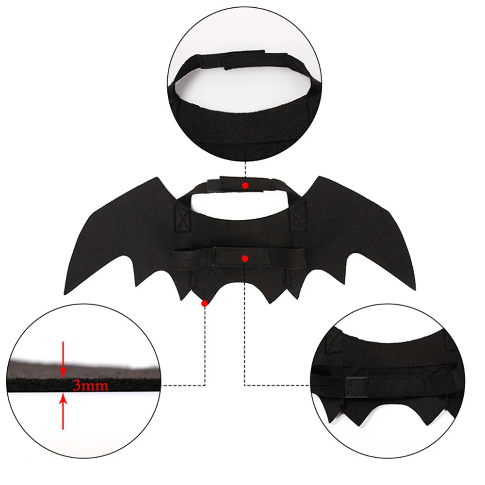 

46x16cm Halloween Costume Pets Dress Bat Dog Cat Make Up Party Revelry One Size 2019 New Party DIY Decoraion Prop Tool