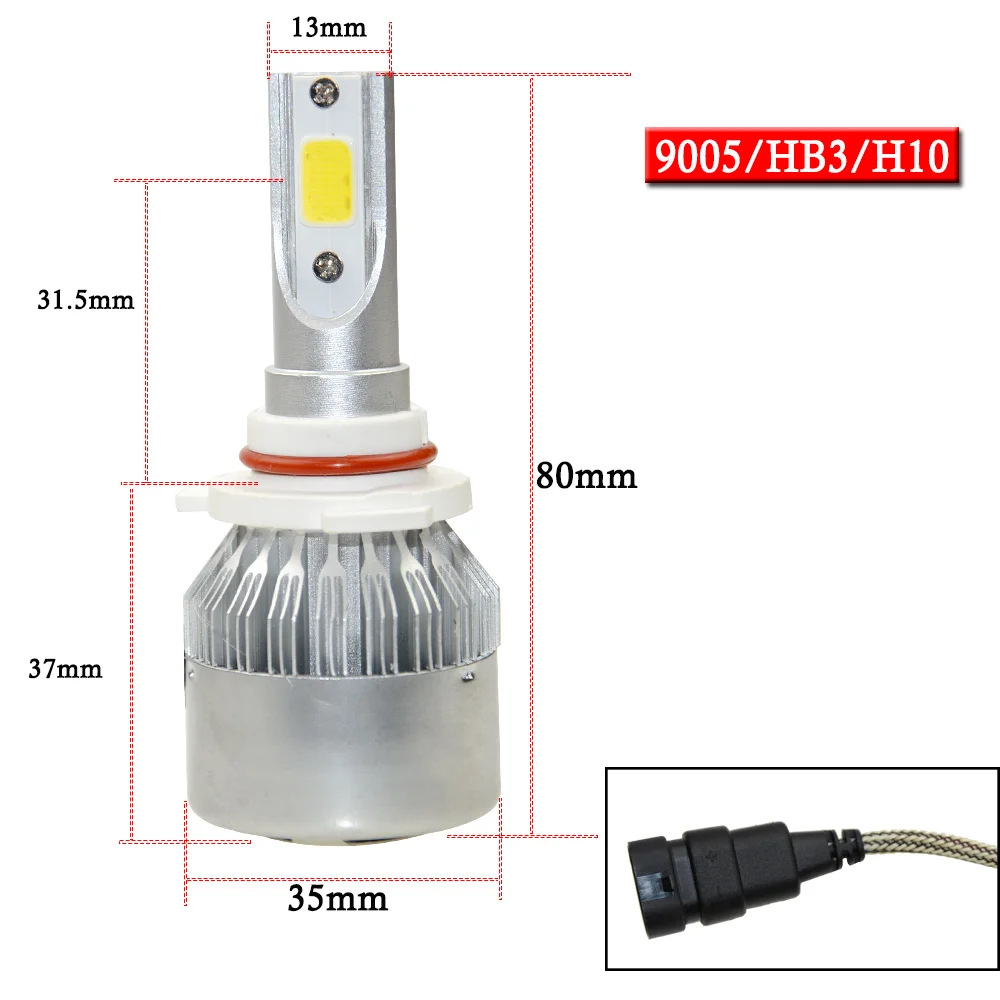 OkeyTech 880 881 H1 H3 H7 H11 H8 H9 9005 H10 9006 светодиодный фар автомобиля лампы COB 80W 7200lm 6000K
