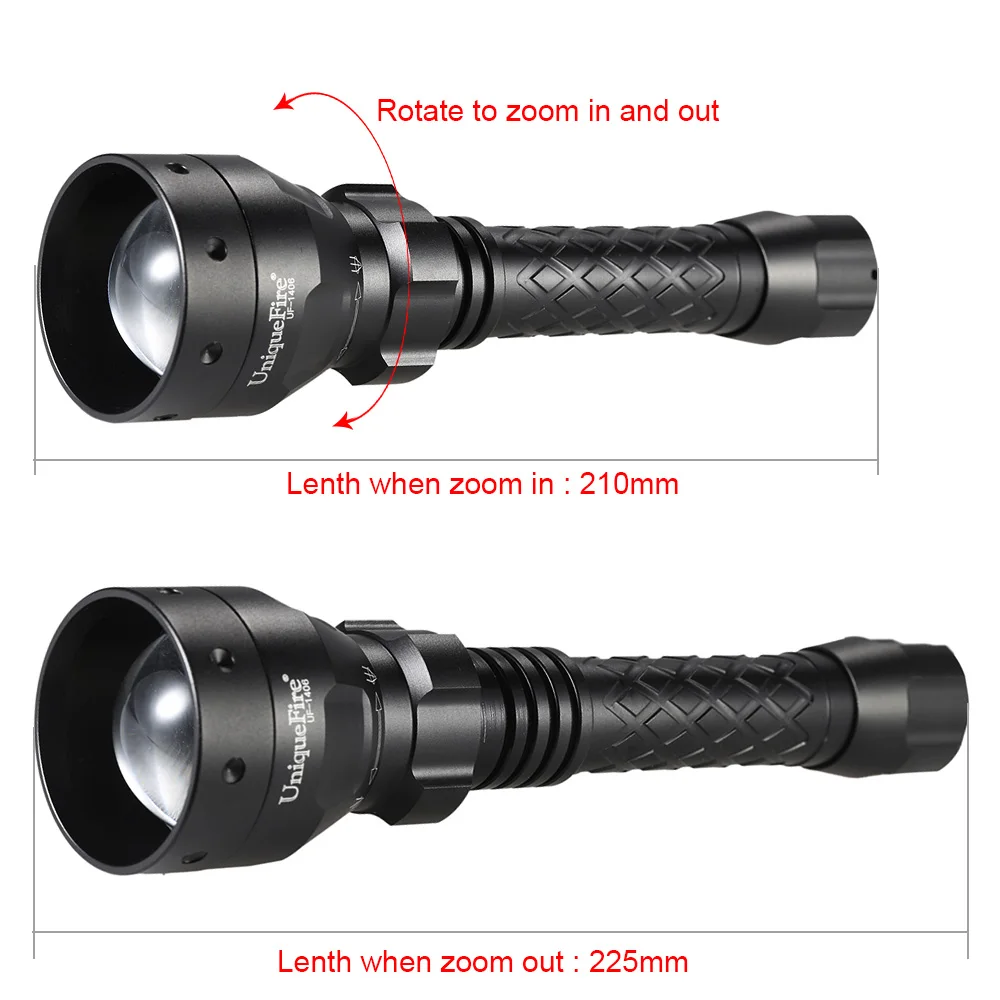 UniqueFire 1406 IR нм светодиодный фонарик с 3 режимами для охоты 50 мм выпуклая линза