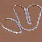 S085 серебряный цвет милые ювелирные наборы Серебряные шикарные ювелирные изделия 5 мм плоские Бесплатная доставка Шарм рождественские подарки модные ювелирные изделия