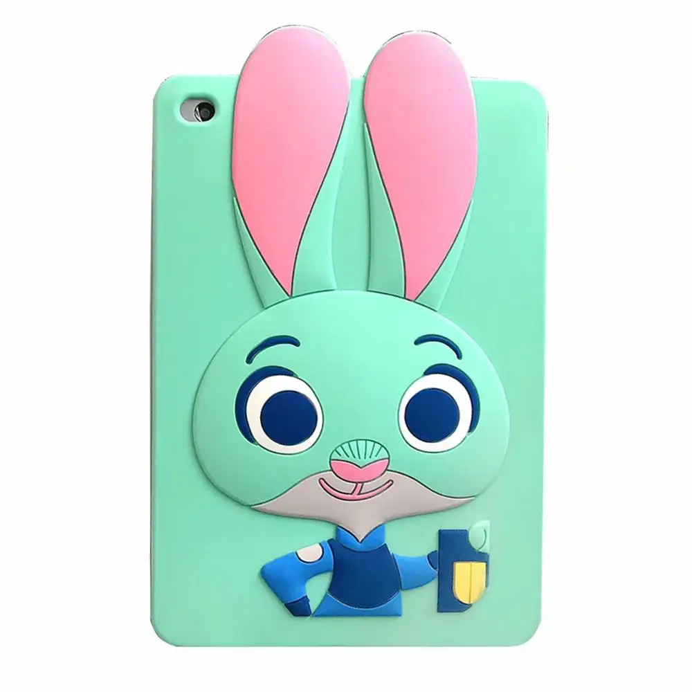 For ipad Mini 1 2 3 Зеленый Розовый Кролик Силиконовый противоударный чехол для iPad 9,7 Pro 9,7 10,5 Air 2 iPad 2/3/4, 5, 6, мини-платье, на возраст 1, 2, 3, 4, чехол для планшета - Цвет: For ipad Mini 1 2 3