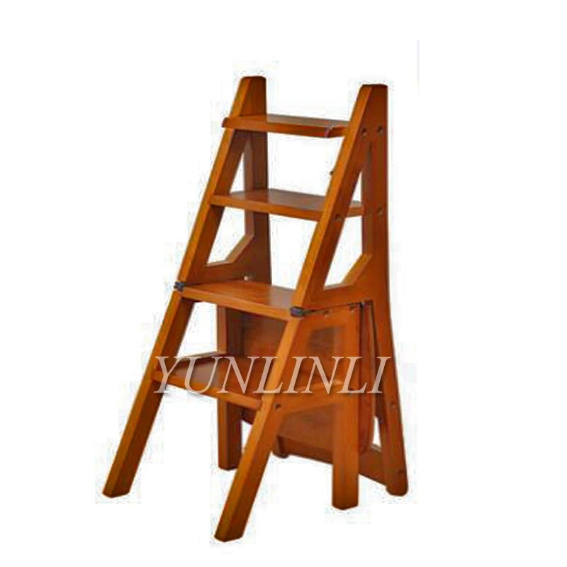 Nortonberg Wood Folding Stair Chair Multi-function Step Stool Wooden Ladder Creative Ladder Chair