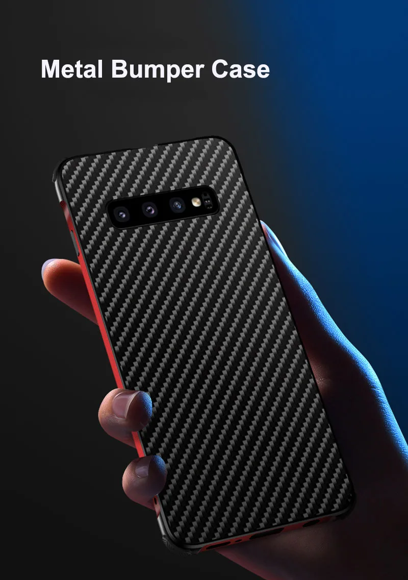 Противоударный металлический чехол для samsung Galaxy S10 S10+ чехол с резиновым краем, задняя крышка для samsung Note 10 S10 S10 Plus, чехол
