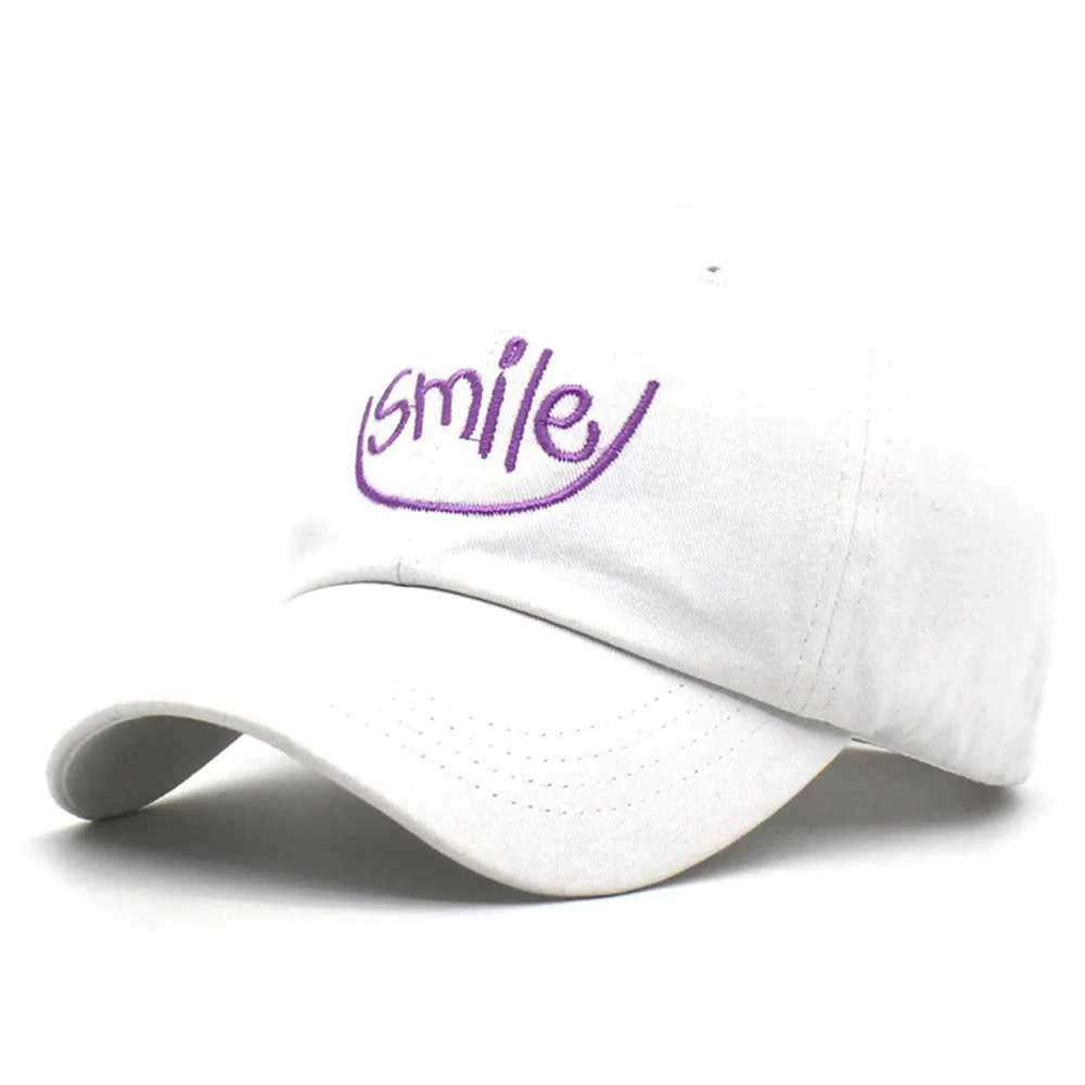 White Baseball Cap FS хип-хоп Женская Бейсболка, бейсболка с вышитым смайликом, кепки s для мужчин, уличная Кепка, желтые, красные, белые шапки для папы - Цвет: White Baseball Cap