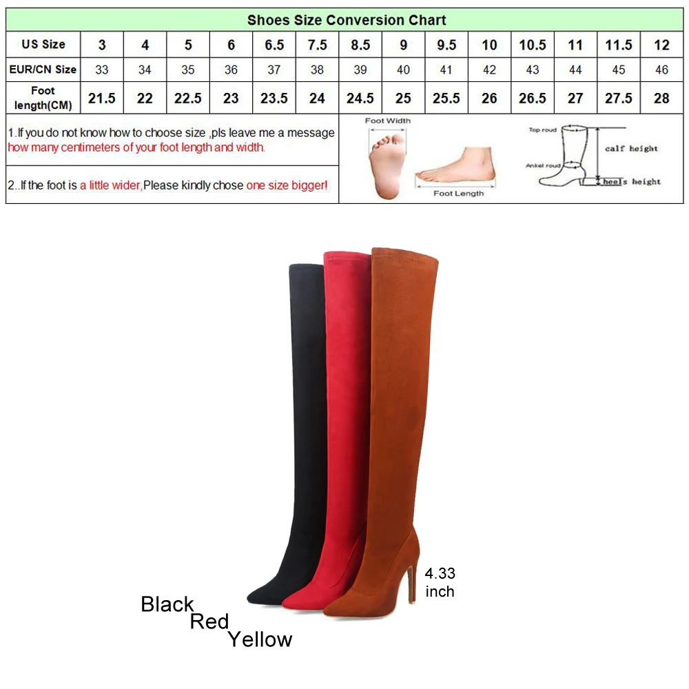 

Annymoli Over the Knee Boots SexyWomen Extreme High Heel Tall Boots Winter Thigh High Boots Zipper Spring Female Footwear Black