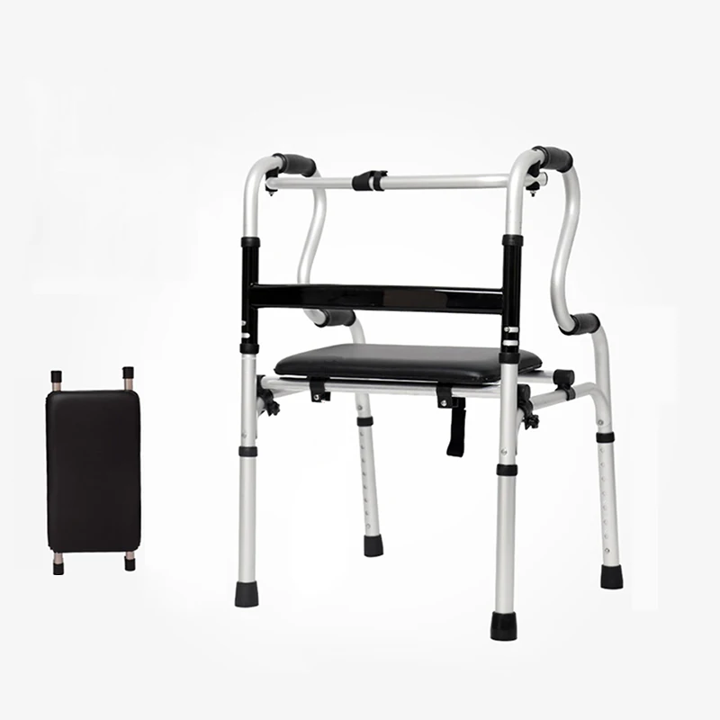 Adjustable aluminum alloy walkers for elderly high quality walking aids with PU seat board